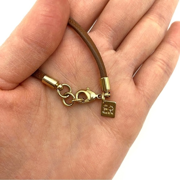 BANANA Republic Crystal Leather Strap Bracelet 7” - Picture 3 of 4